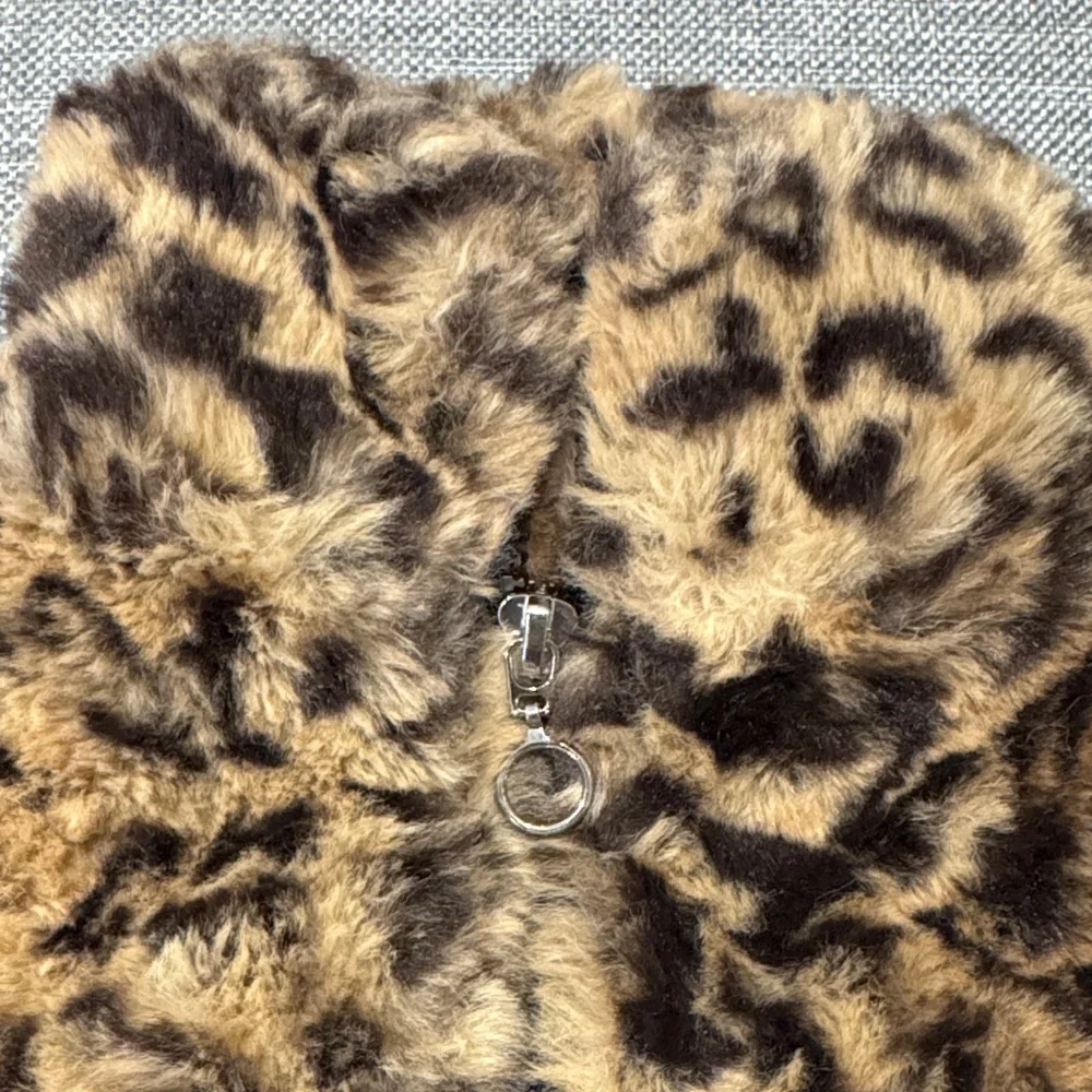 Urban Republic Leopard Print Faux Fur Jacket - Brown and Black Size 6-9 Months